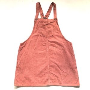 F21+ Pink Corduroy Overal Dress